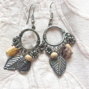 Boho Brass Silver Earrings